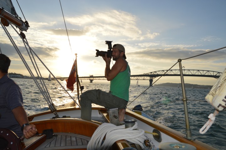 Photo and video on a boat in Auckland